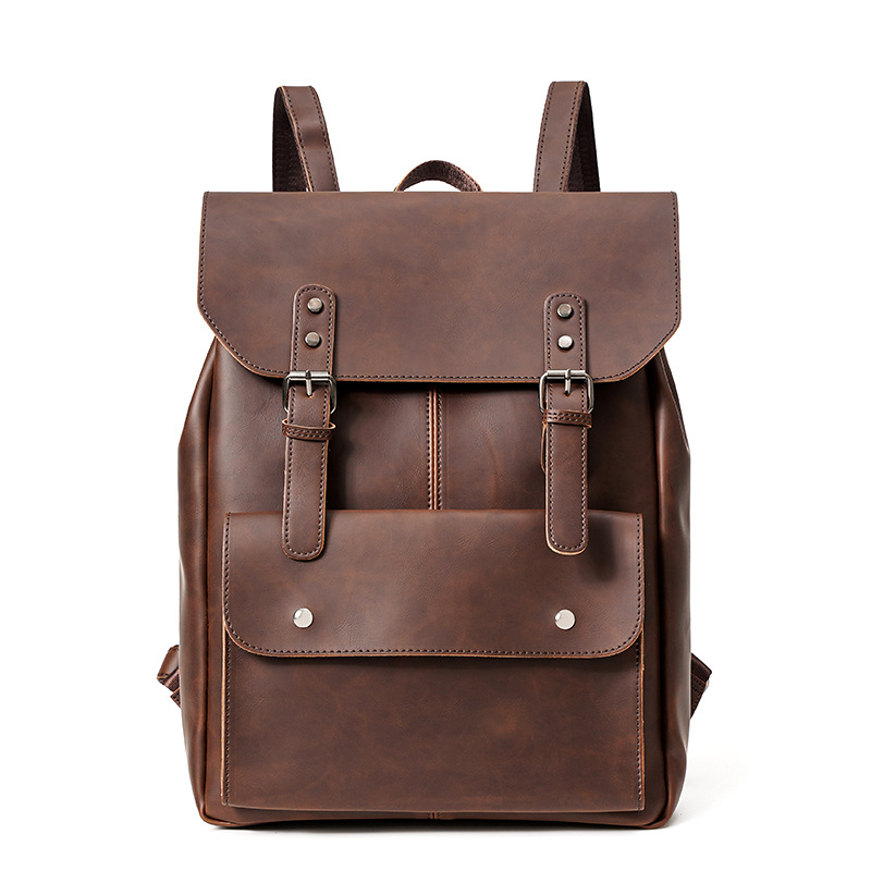 Leather Work Rucksack Mens - GOYN Vintage Męski Skórzany Plecak Torba
