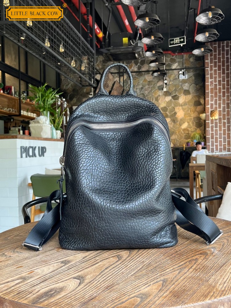 Leather Work Bag Men - Miękki, naturalny plecak z owczej skóry,