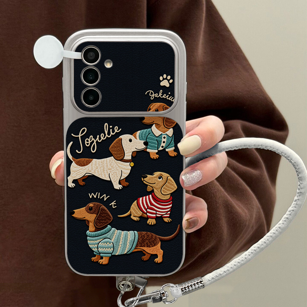 Leatherwork Drawing - Etui na telefon z motywem kreskówkowego