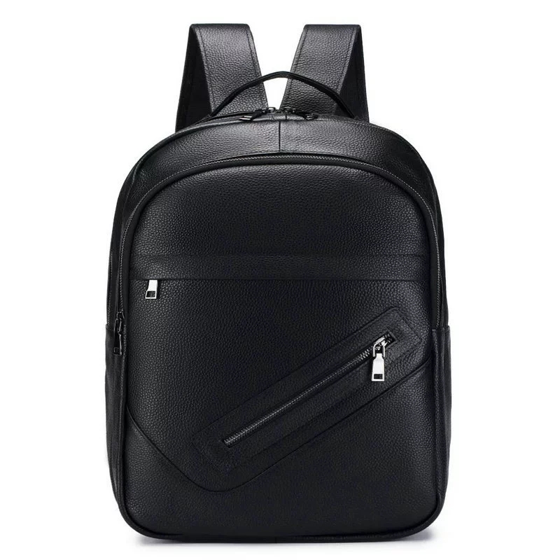 Leather Work Rucksack Mens - Czarny plecak na laptopa z prawdziwej