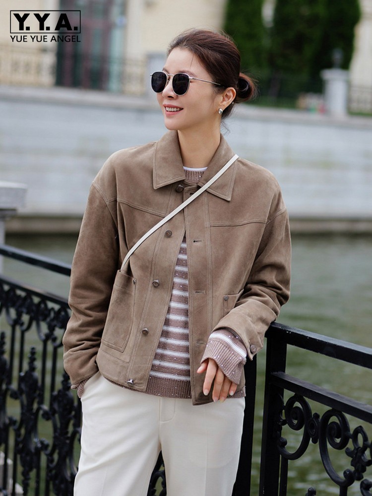 Leather Work Jacket Women'S - Wysokiej jakości damska kurtka ze skóry