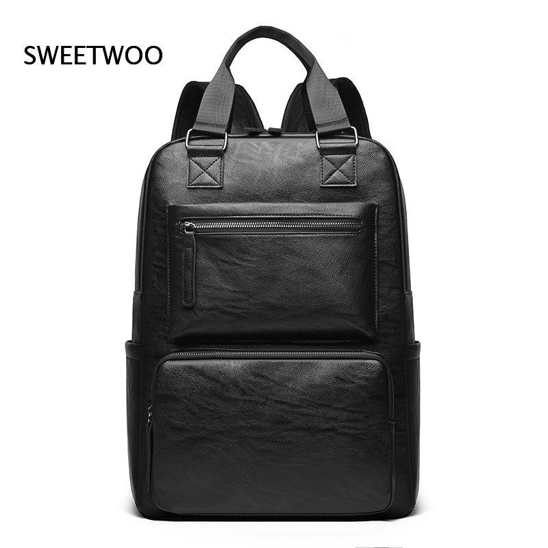 Leather Work Rucksack Mens - Męski plecak na laptopa z imitacji