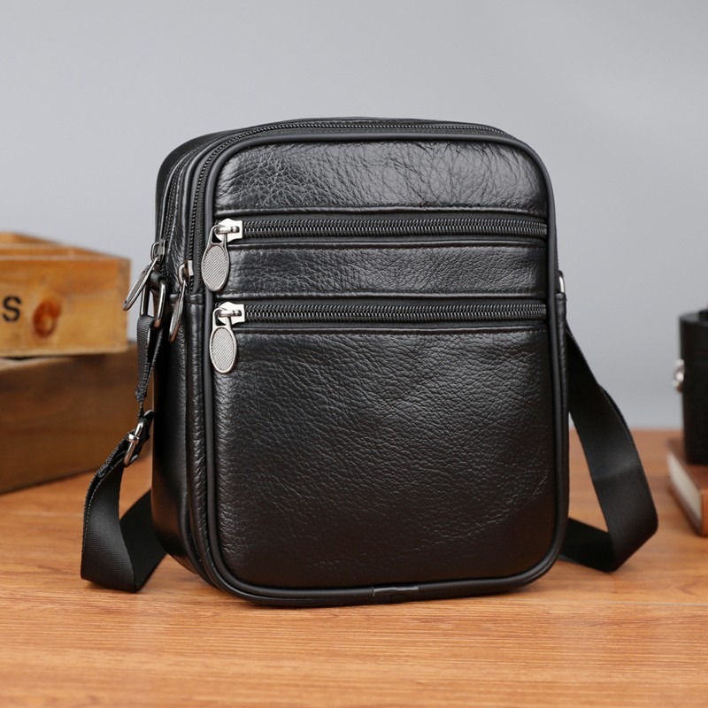 Leather Work Bag Men - Męska torba na ramię, listonoszka, skórzana,