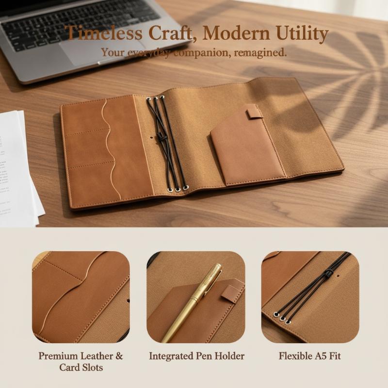 Leatherwork Journal - Wielokrotnego użytku organizer z ekoskóry Crazy
