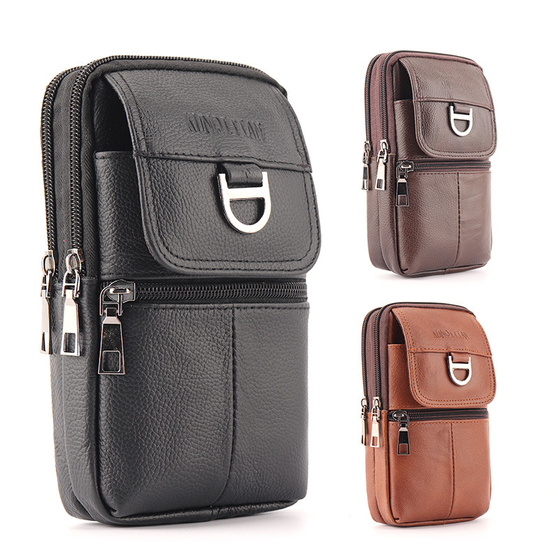 Leather Work Bag Men - Męska skórzana torba na pas -