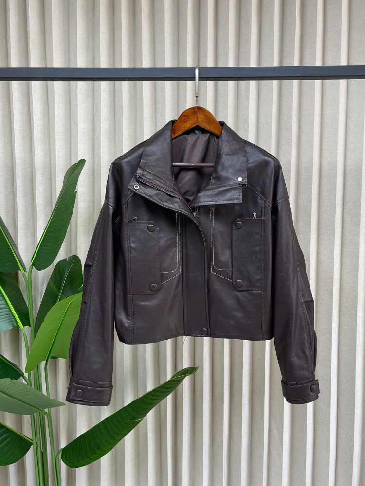 Modna damska luźna kurtka z pr – Leather Work Jacket Women'S recenzja i cena