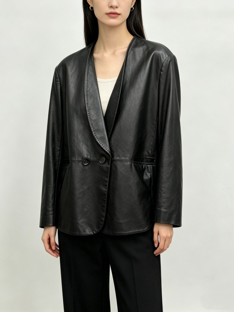 Damska, luźna marynarka/kurtka – Leather Work Jacket Women'S recenzja i cena