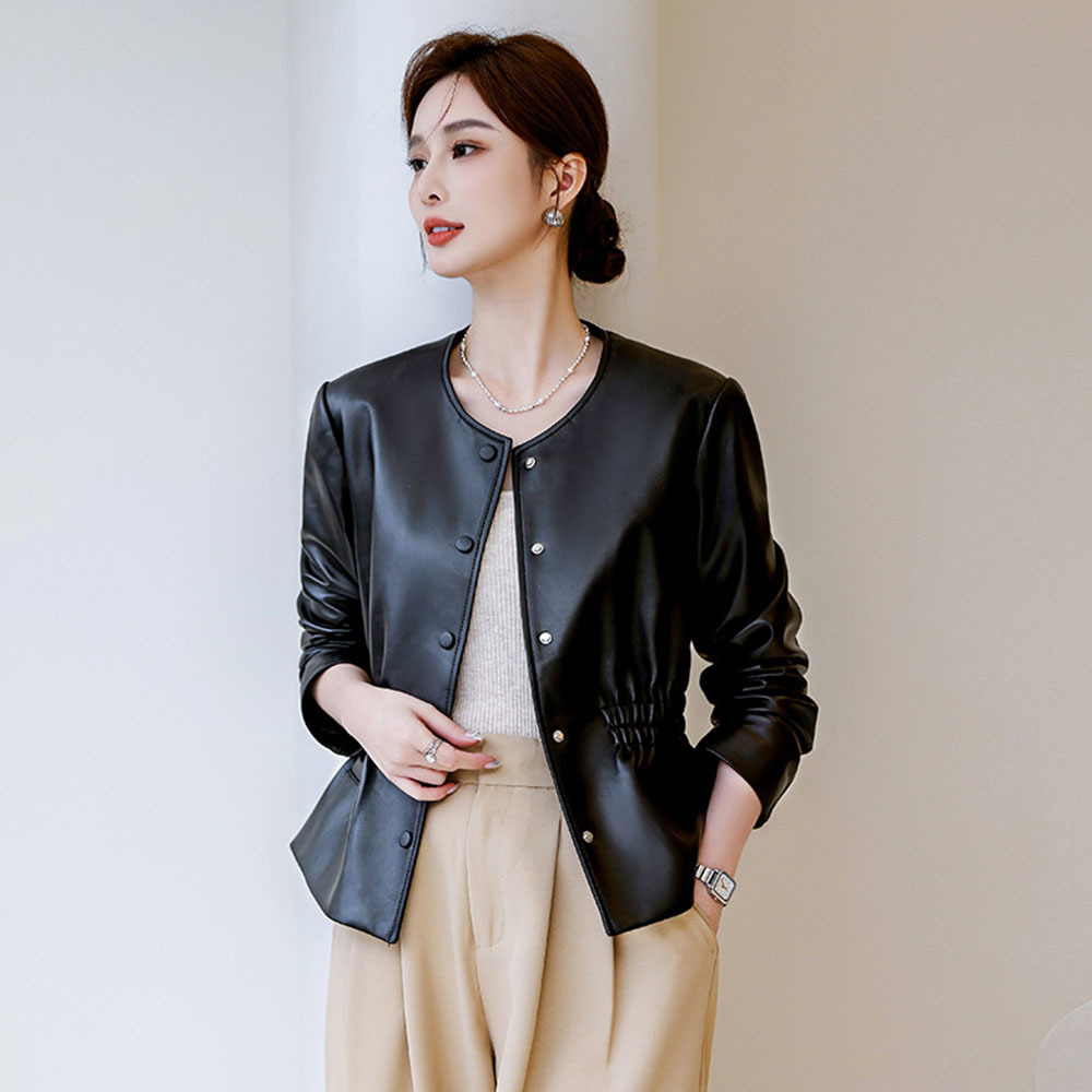 Biurowa kurtka ze sztucznej sk – Leather Work Jacket Women'S recenzja i cena