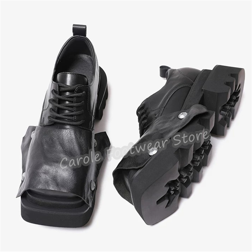 Męskie buty derby z kwadratowy – Leatherwork Rivets recenzja i cena