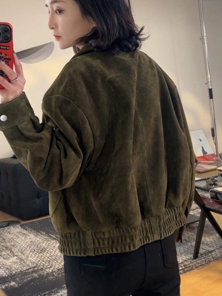 Luksusowa damska kurtka retro  – Leather Work Jacket Women'S recenzja i cena