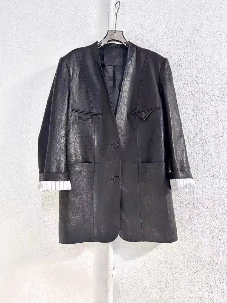 Vintage Office Ladies Autumn W – Leather Work Jacket Women'S recenzja i cena