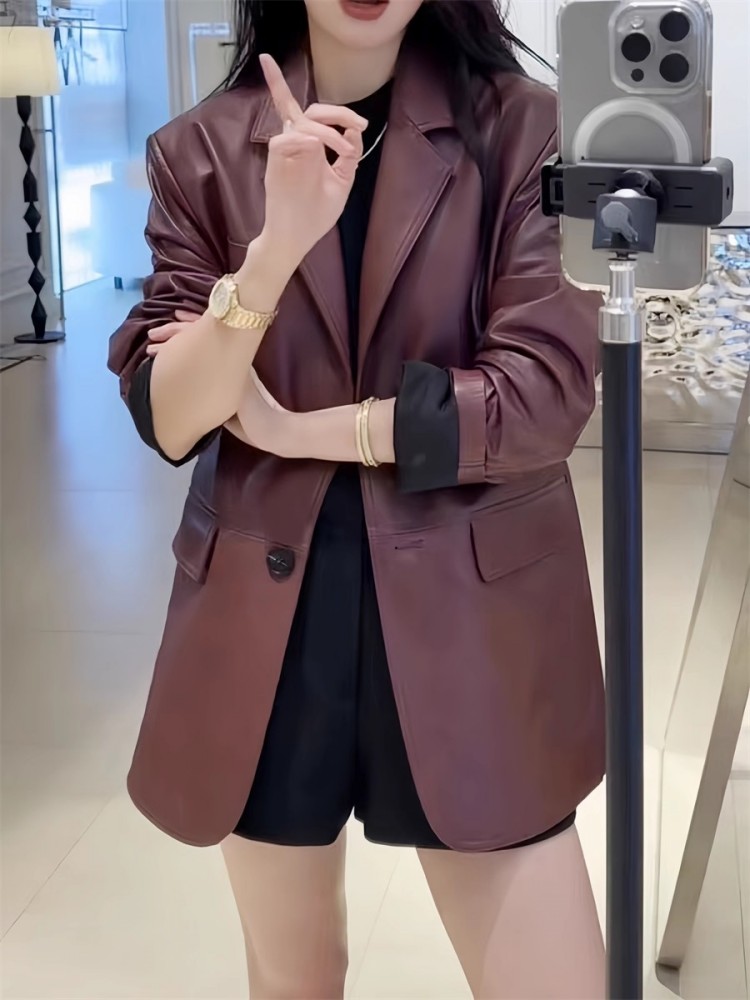 Jesienna damska marynarka do b – Leather Work Jacket Women'S recenzja i cena