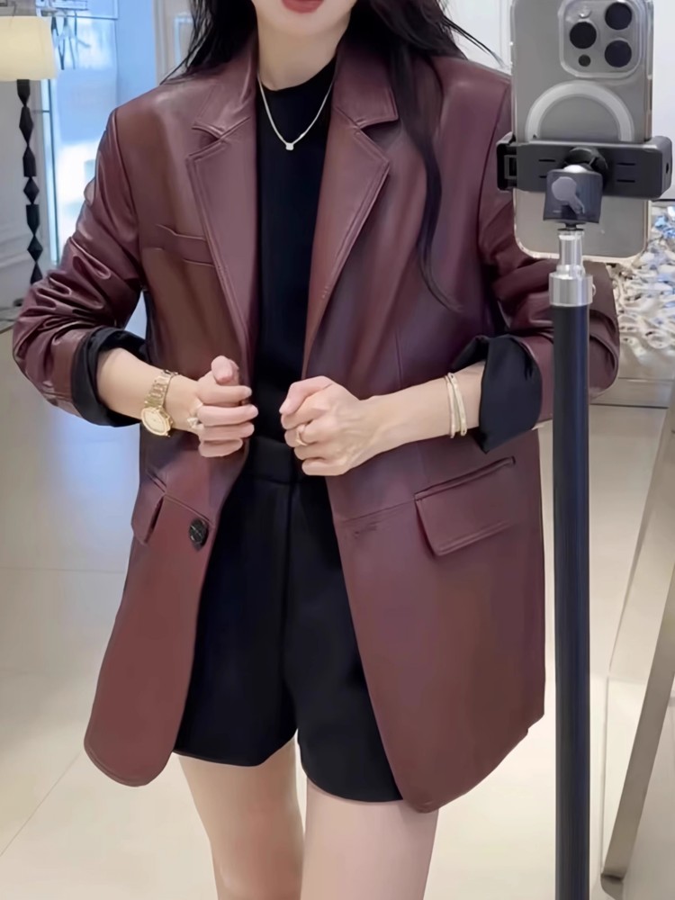 Jesienna damska marynarka do b – Leather Work Jacket Women'S recenzja i cena