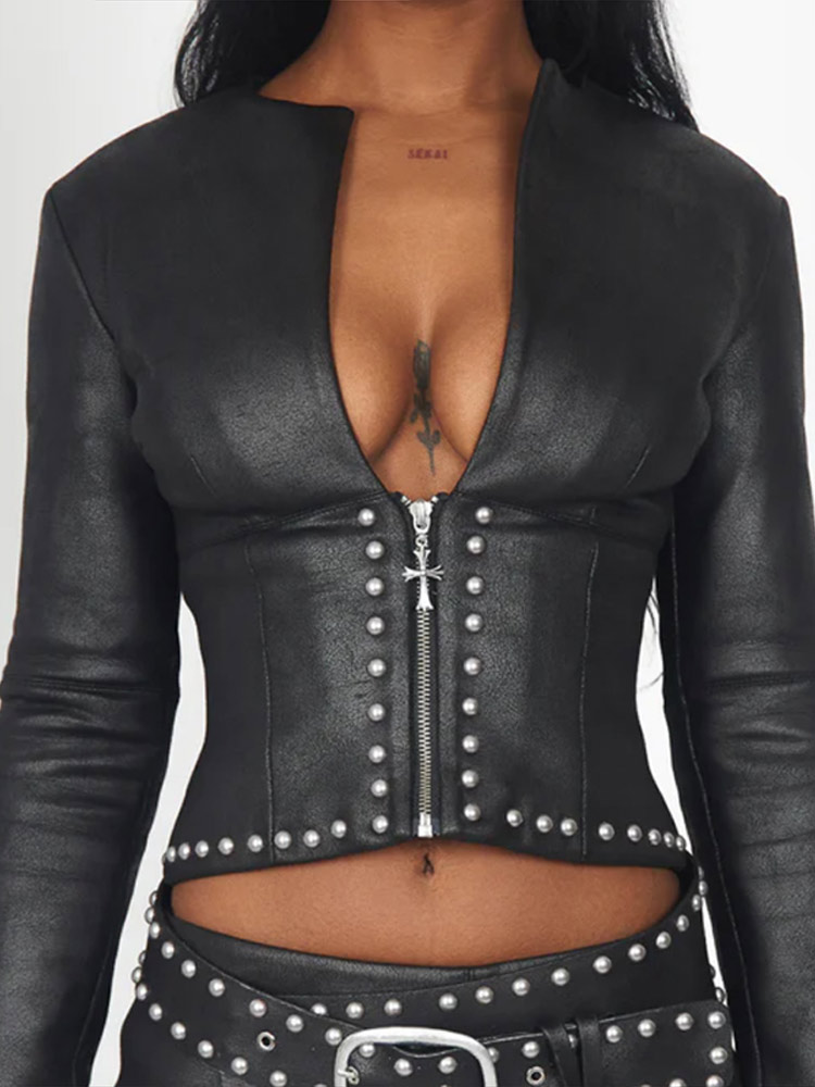 Modny Zestaw Damski: Kurtka ze – Leatherwork Rivets recenzja i cena