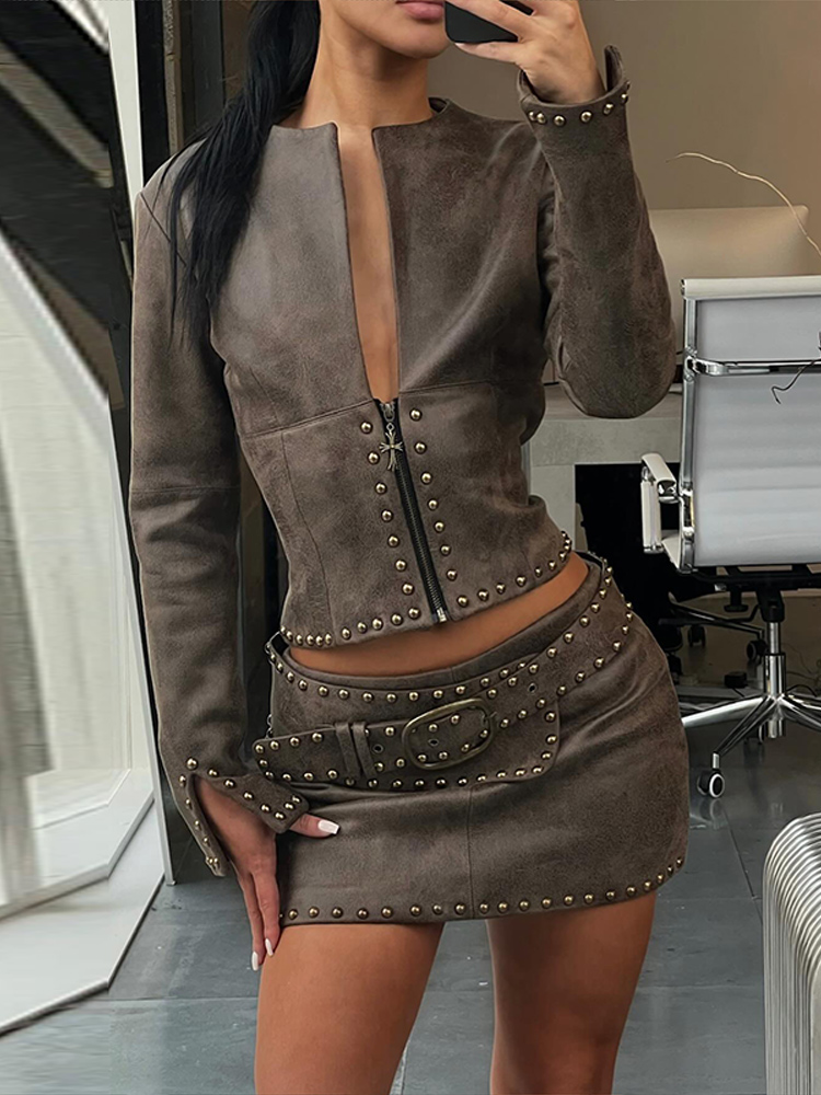 Modny Zestaw Damski: Kurtka ze – Leatherwork Rivets recenzja i cena