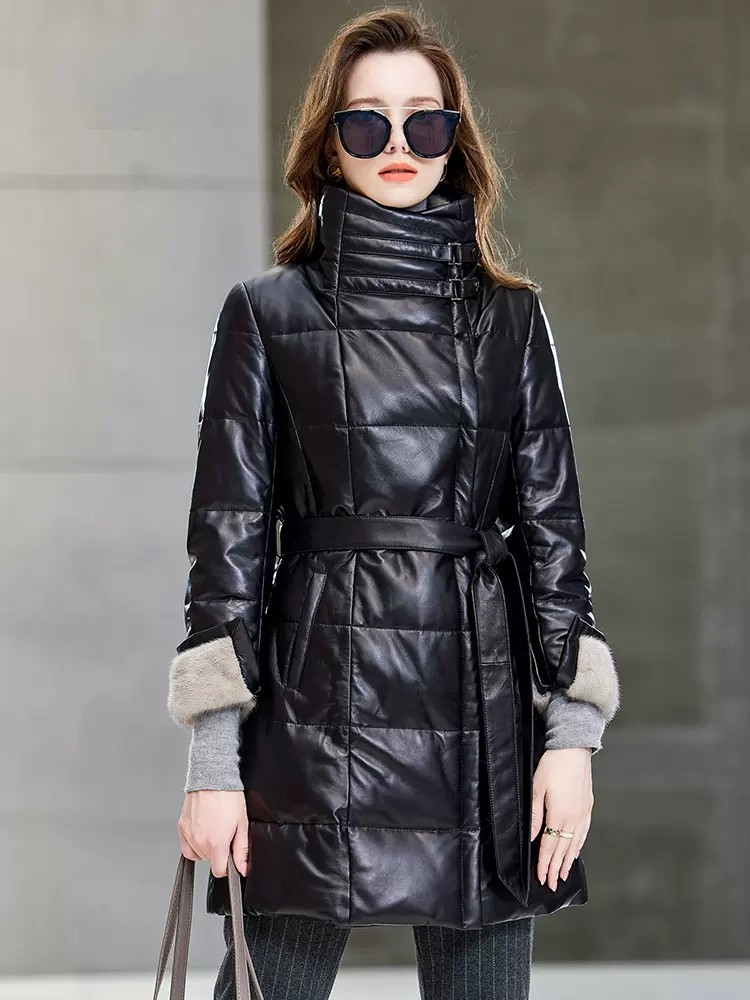 Elegancka damska kurtka puchow – Leather Work Jacket Women'S recenzja i cena