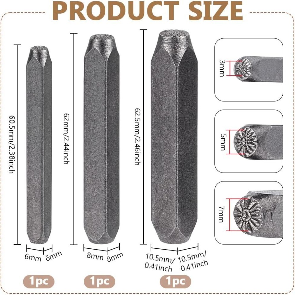 3 szt. Metalowe stemple do wyb – Leatherwork Jewelry recenzja i cena