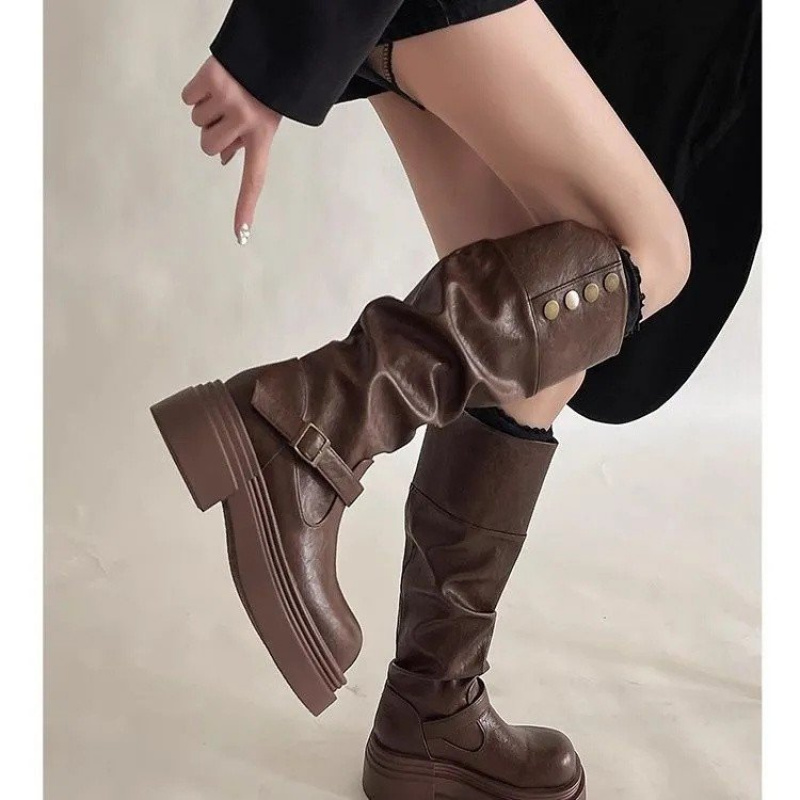 Botki damskie do kolan w stylu – Leatherwork Rivets recenzja i cena