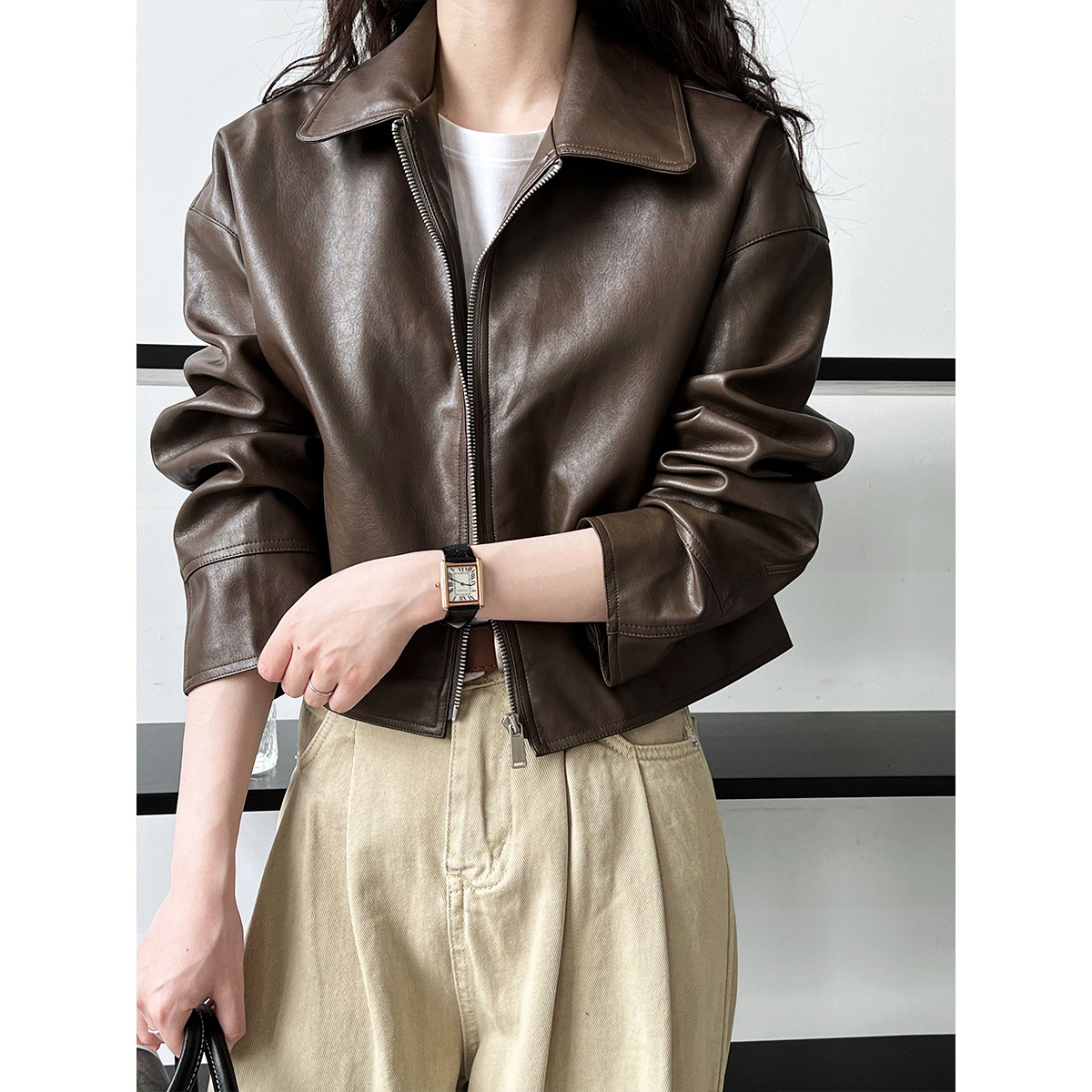 Damskie płaszcze, kurtki ze sz – Leather Work Jacket Women'S recenzja i cena