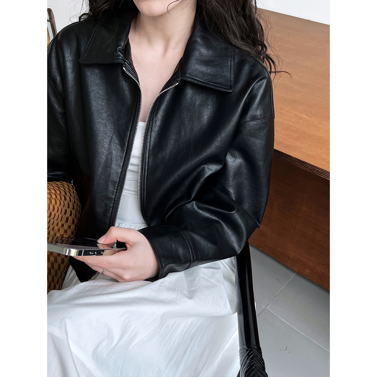 Damskie płaszcze, kurtki ze sz – Leather Work Jacket Women'S recenzja i cena