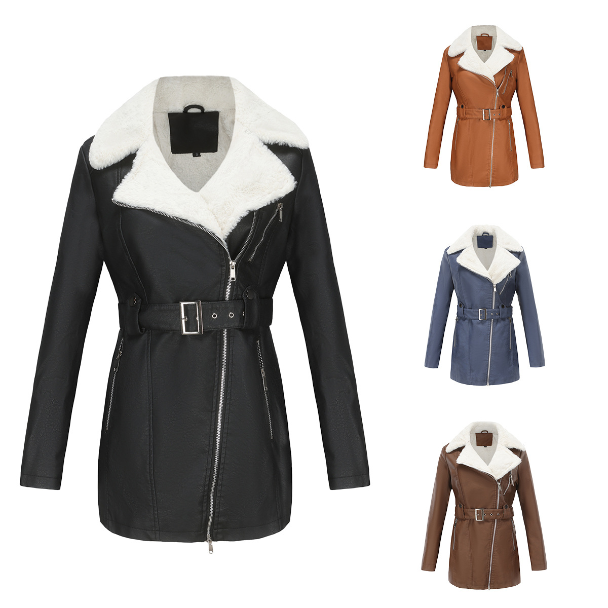 Kurtka płaszcz skórzany Faux P – Leather Work Jacket Women'S recenzja i cena