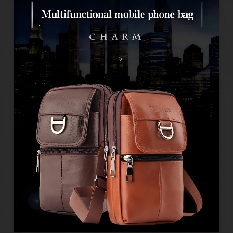 Męska skórzana torba na pas -  – Leather Work Bag Men recenzja i cena