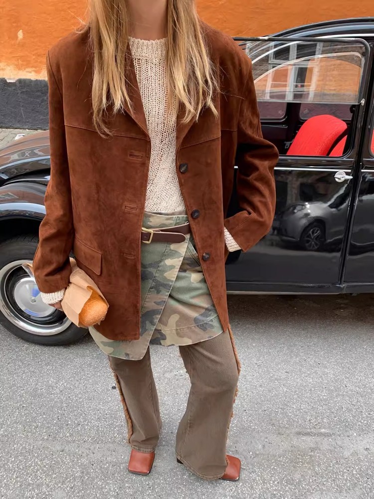Vintage Autumn Women Real Shee – Leather Work Jacket Women'S recenzja i cena